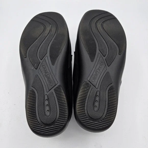 OrthoFeet Vaughn Mens Black Fabric Adjustable Strap Comfort  display picture 3